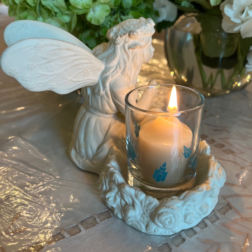 Partylite Retired Vintage White Angelic Figurine Candle Holder - Picture 2 of 5